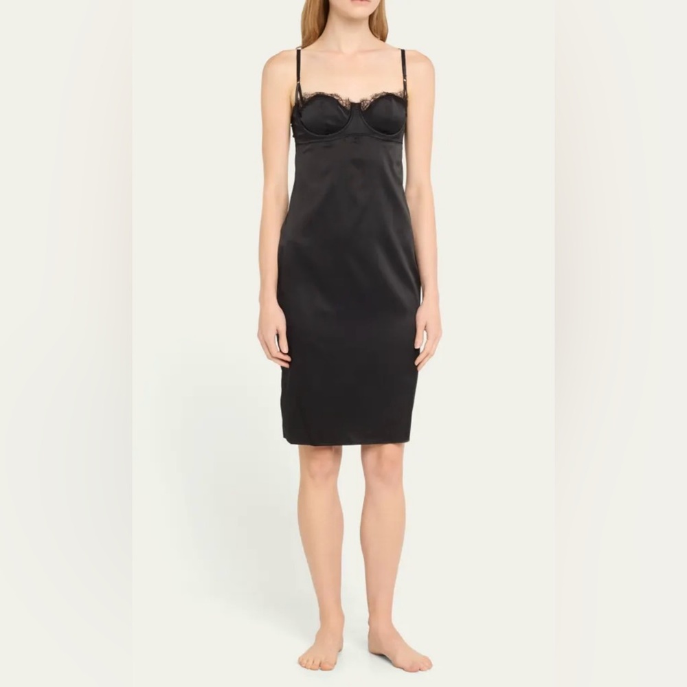 Kiki De Montparnasse silk cocktail dress with eyelash lace trim size medium